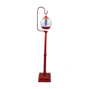 Farola Decorativa con Movimiento, Luces y Música, Diseño de Bola de Nieve 32CM de alto, 173CM rojo - Product Image 1