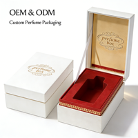 Coffret cadeau de parfum de luxe avec insert en velours, couvercle intérieur en feuille d'or, emballage en carton rigide avec revêtement UV, impression personnalisée, vente en gros OEM
