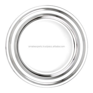 Col rond En Acier Inoxydable à Rebord 13 Pouces Nickel Fini Chargeur Plaque - Product Image 1