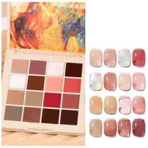 2024 New Pop màu Internet cảm giác rắn UV Nail Gel Polish với liệu pháp ánh sáng Eyeshadow Khay làm móng Set