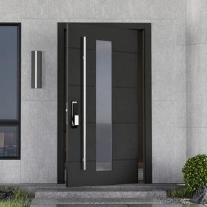 China Top Manufacturer Custom Prehung Solid Wood Exterior Front Entry Doors Hurricane Impact Pivot Door Apartment Living Room - Product Image 5