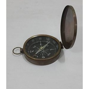 Boussole de poche nautique en laiton ALFA NAUTICAL, 2 pouces, portable, avec anneau de suspension, outil de navigation pour la randonnée et les activités de plein air - Product Image 1
