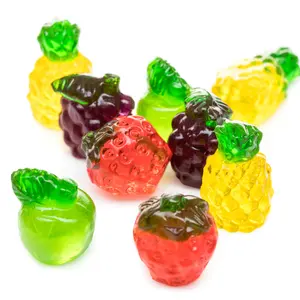 Candies suppliers pineapple grape strawberry shape sandwich jelly gummy candy