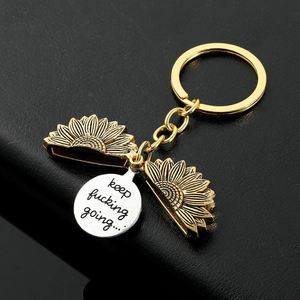 Customizable Zinc Alloy Sunflower <b>Keychain</b> Laser Engraved Novelty Gift <b>Personalized</b> Blank Keyring for Father's or Mother's Day - Product Image 2