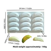 Moule de cuisson en silicone multi-fruits 15 cavités (citron) / 6 cavités (mangue, myrtille, framboise) / 8 cavités (noix de coco, mousse) – Compatible four