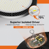 Éclairage LED High Bay UFO 200W 150W 100W IP65 5000K Lumière du jour pour usine, atelier et gymnase industriel