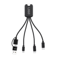 Câble USB lumineux à double face avec logo lumineux, cadeau promotionnel de marque, 3 en 2, deux entrées
