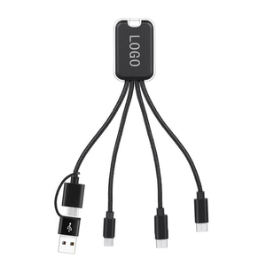 <span class=keywords><strong>Cable</strong></span> USB 3 en 2 Luminoso de <span class=keywords><strong>Doble</strong></span> Cara con Logotipo Luminoso LED, Regalo Promocional de Marca, Dos Entradas Brillantes - Product Image 3