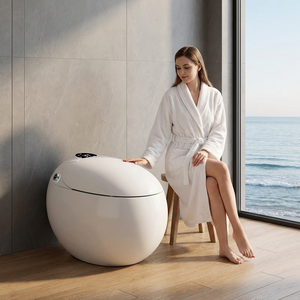 WC intelligent en forme d'œuf avec capteur automatique, cuvette <span class=keywords><strong>de</strong></span> toilette, drainage en P, télécommande, compatible post-pollution - Product Image 2
