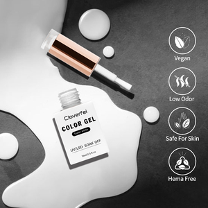 <span class=keywords><strong>Vernis</strong></span> <span class=keywords><strong>à</strong></span> ongles en gel UV <span class=keywords><strong>semi</strong></span>-<span class=keywords><strong>permanent</strong></span> super noir et blanc <span class=keywords><strong>à</strong></span> haute pigmentation pour manucure française - Product Image 2