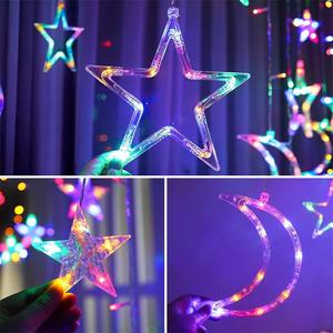 Solar Christmas <b>Lights</b> Curtain Star Rgb <b>String</b> Fairy Led <b>Lights</b> Christmas <b>Lights</b> Outdoor Waterproof - Product Image 3