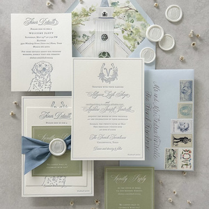 Sang trọng cổ điển Thiệp mời đám cưới dập nổi thiết kế trong thanh lịch letterpress in ấn được làm từ Fancy giấy - Product Image 2