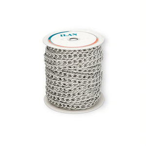 Catena in Metallo Ilan 8x11mm 8M Colore Argento per Creazione di Gioielli - Product Image 2