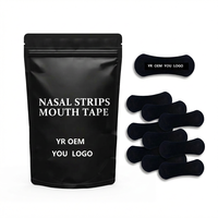 Bandes nasales respirantes personnalisées Byphane pour soulager le ronflement, bande adhésive extensible pour dormir, noire, 60 mm * 20 mm, utilisation de jour et de nuit
