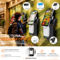 Kiosco Modular de Autoservicio con Pantalla Táctil POS de 15.6"/21.5"/23.8" con Impresora y NFC para Restaurantes y Comercios