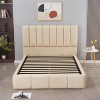 Mobilier complet de luxe moderne pour chambre à coucher Cadre de lit double cercle Espace de rangement Convertible Style doux Cadre de lit Queen King
