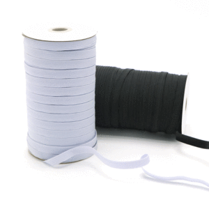 SUXI-0222 DIY 저렴한 가격 공장 재고 고탄성 나일론 플랫 탄성 브레이드/코드/밴드 6mm 8mm 10mm 크기 흑백 색상" - Product Image 2