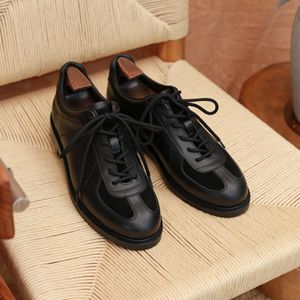 Chaussures de bowling pour hommes, style rétro américain, rehaussantes, en cuir d'automne, respirantes, à lacets, chaussures décontractées en cuir - Product Image 2