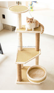 EUR hewan peliharaan kualitas baik rumah hewan peliharaan empat musim rotan tikar hewan peliharaan Menara kucing menggaruk <span class=keywords><strong>Post</strong></span> multi-lapisan kayu kucing Kondominium pohon kucing - Product Image 6