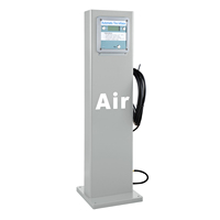 Vertical Commercial Tire Inflator Corded Electric Car & Bicycle Tire Air Pump Metal LCD Display Dual Cylinder