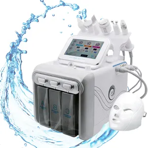 Máquina hidrodermoabrasão 7 em 1 para cuidados com a pele, água, água, hidro, máscara com LED, hidro, água, máquina facial