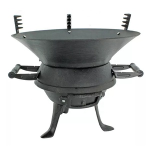 Barbecue rond à charbon de bois en fonte, foyer facile à nettoyer, poêle de cuisine, feu de joie domestique - Product Image 3