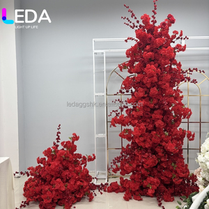 ซุ้มแต่งงานคุณภาพสูง LEDA ผ้าตกแต่งผนังดอกไม้พร้อมฉากหลังผ้า สำหรับตกแต่งภายนอกอาคาร ฉากหลังดอกกุหลาบ - Product Image 6