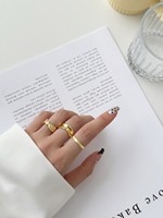 Dylam bijoux fins minimaliste en argent sterling 925 plaqué or 18 carats, nœud papillon réglable, polonais, bagues pour femmes redimensionnables