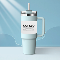 Botol termos gambar unik OEM | Cangkir termos 40 oz | Pemegang cangkir mobil baja tahan karat 304 berlaku