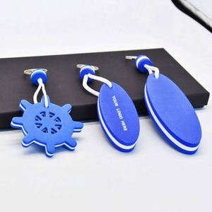 <b>Custom</b> Simple Irregular Floating EVA Light Keychain Buoyant <b>Key</b> <b>Ring</b> with Silk Screen Printing for Promotional Gifts - Product Image 1