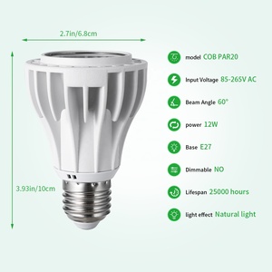 Nhà Máy COB <span class=keywords><strong>PAR20</strong></span> Phát Triển Ánh Sáng Bền Sử Dụng Giá Thấp 12W Nhà Máy Trong Nhà Phát Triển Ánh Sáng - Product Image 2