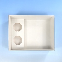 XJH 2 cavités Cupcake Box Cookie Brownie Boxes avec couvercle transparent Dessert Shooter Box pour fête d'anniversaire mariage
