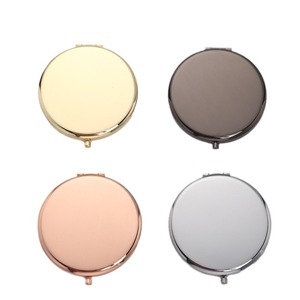 Mini <span class=keywords><strong>espejo</strong></span> cosmético de <span class=keywords><strong>doble</strong></span> <span class=keywords><strong>cara</strong></span> 1X/2X Espejos de maquillaje de bolsillo de Metal de aumento <span class=keywords><strong>con</strong></span> <span class=keywords><strong>luz</strong></span> compacta conveniente para bolsillo de monedero - Product Image 2