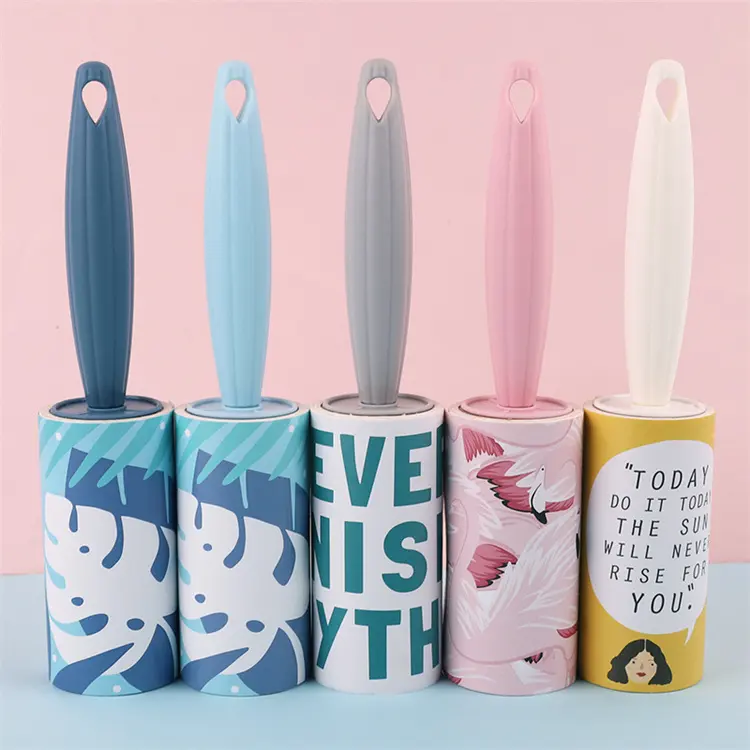 Cartoon Lint Roller Dusting Sticky Hair Brush Straight Shank Dusting Brush Pode Ser Substituído