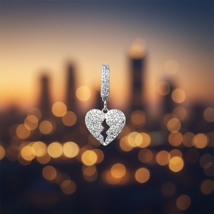 Boucles d'oreilles en forme de cœur en or blanc, alliage de zinc, bijoux romantiques unisexes, boucles d'oreilles tendance - Product Image 2