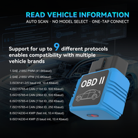 JDiag T1 2-en-1 Scanner Bluetooth OBD2 avec Affichage HUD, Compteur de Vitesse et Testeur de Performance Automobile pour Tous les Véhicules Essence OBDII