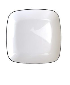 Piatti quadrati neri con bordo oro piatti di plastica usa e getta - Product Image 4