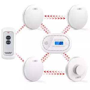 Fabbricazione BS EN50291 Home Automation Wireless 10Y Sensor LCD CO Detector interconnesso allarmi di monossido di carbonio