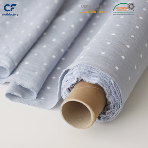 Tissu en <span class=keywords><strong>lin</strong></span> à pois bleus, finition délavée. Tissu en fil de <span class=keywords><strong>lin</strong></span> 100% pour tissage textile - Product Image 2