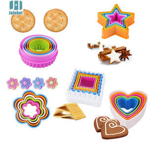 Joinhot Cookie Cutters Set 5Pcs Heart Flower Star Round Square Mold For Baking Decorating - Product Image 1