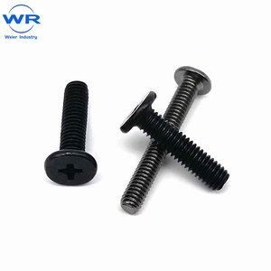 M1.2 M1.4 M1.6 M2 M2.5 M3 <b>M4</b> Black Small Phillips Ultra Thin Wafer Flat Head <b>Screw</b> Bolt for Laptop Notebook Phone Glasses - Product Image 1