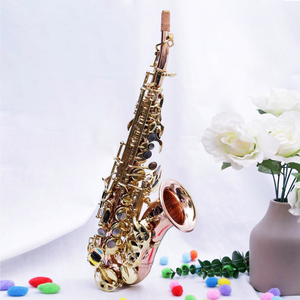 <span class=keywords><strong>Saxophone</strong></span> soprano Bb en laque dorée de haute qualité, haute performance, bon rapport qualité-prix, pour enfants, clé F haute fréquence, WIDEN WSS-410 - Product Image 1