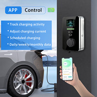 Estación de Carga para Vehículos Eléctricos de 7.4kW 32A Monofásica, Enchufe T2S con Obturador, WiFi, App Tuya, Diseño Ultra Delgado, Sin Cable, para Francia