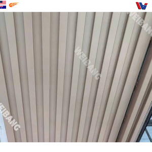 Panneau mural en aluminium ondulé à grain de bois 3D en métal moderne pour intérieur et extérieur - Product Image 4