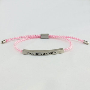 Brazalete Personalizable de Acero Inoxidable 316L, Chapado en Oro de 14k/18k, Grabable, con Cordón Delgado Ajustable para Hombre y Mujer - Product Image 5