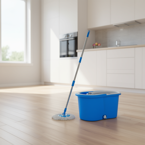 Mopa Myrva de 360 Grados con Cubeta, Barra de Acero Inoxidable, Mango Telescópico, Limpieza de Pisos, Uso en Interiores - Product Image 2