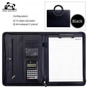 Carpeta Portafolio Expandible de Cuero PU Negro A4 con Múltiples Bolsillos y Cierre, para Documentos, Currículum y Negocios - Product Image 3