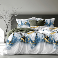 Parure de Lit 3 Pièces en Polyester, Motifs Floraux Bohème, Personnalisable pour Usage Domestique et Mariage