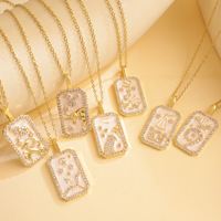 Collier Pendentif Signe Astrologique XL012 en Acier Inoxydable Bicolore avec Zircon Cubique Incrusté, Bijou Astrologique pour Filles, Cadeau de Fête