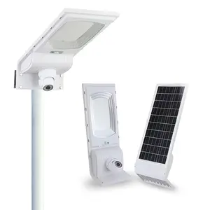 新しいIP65防水50w100w150w200w300w屋外統合ソーラーパネル街路灯CCTVカメラLEDソーラー街路灯